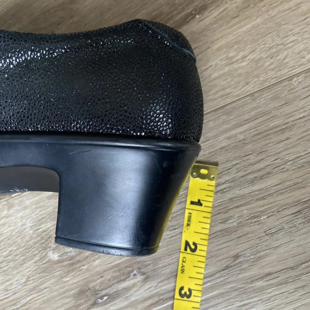 Alegria Hayli Heel Shoe Women Sz 40 EU 9.5 US Black Glitz Now or Never Leather